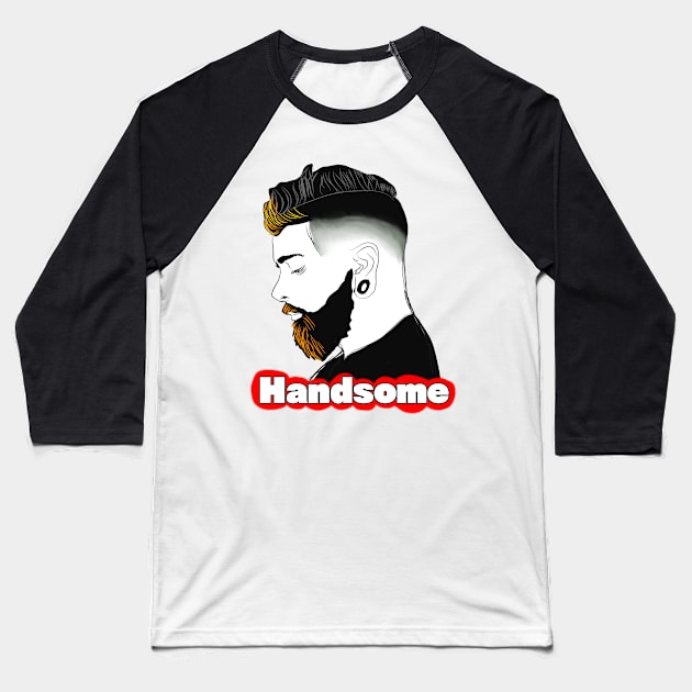 Handsome bearded man Baseball T-Shirt by Grafititee